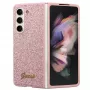 Guess GUHCZFD5HGGSHP Capa rígida F946 Glitter Script para Samsung Galaxy Z Fold5 - rosa