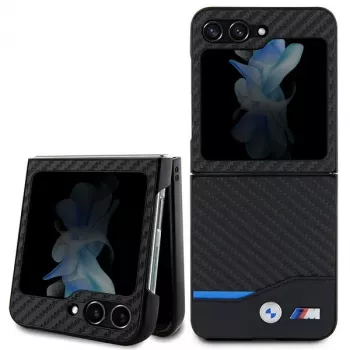 BMW M Collection Cobertura traseira em pele e carbono para Samsung Galaxy Z Flip5 - preta