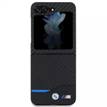BMW M Collection Cobertura traseira em pele e carbono para Samsung Galaxy Z Flip5 - preta