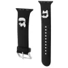 Karl Lagerfeld Bracelete de silicone 3D com cabeças Karl & Choupette NFT para Apple Watch 38/40/41mm preta