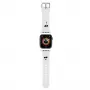 Karl Lagerfeld Bracelete KLAWMSLKCNH branca de silicone 3D com cabeças Karl & Choupette para Apple Watch 38/40/41mm
