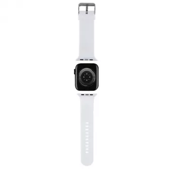 Karl Lagerfeld Bracelete de silicone 3D com cabeças Karl & Choupette NFT para Apple Watch 42/44/45/49mm branca