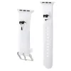 Karl Lagerfeld Bracelete de silicone 3D com cabeças Karl & Choupette NFT para Apple Watch 42/44/45/49mm branca