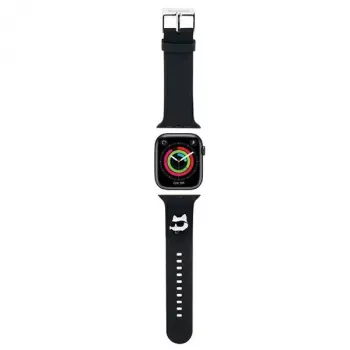 Karl Lagerfeld Bracelete de silicone 3D com cabeça Choupette para Apple Watch 38/40/41mm preta