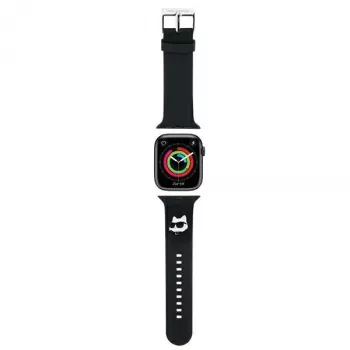 Karl Lagerfeld Bracelete de silicone 3D com cabeça Choupette para Apple Watch 42/44/45/49mm preta