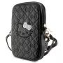 Hello Kitty Quilted Bows Strap - bolsa de ombro para telemóvel (preta)