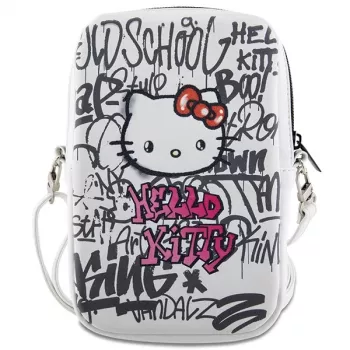 Hello Kitty Bolsa de ombro Graffiti Kitty Head branca