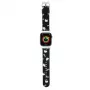 Hello Kitty HKAWMPSAPSK Bracelete para Apple Watch 38/40/41mm preta em silicone com padrão Heads & Bows