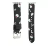 Hello Kitty HKAWMPSAPSK Bracelete para Apple Watch 38/40/41mm preta em silicone com padrão Heads & Bows