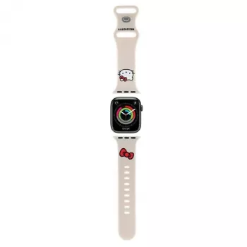 Hello Kitty HKAWMSCHBLE Bracelete em silicone para Apple Watch 38/40/41mm - bege