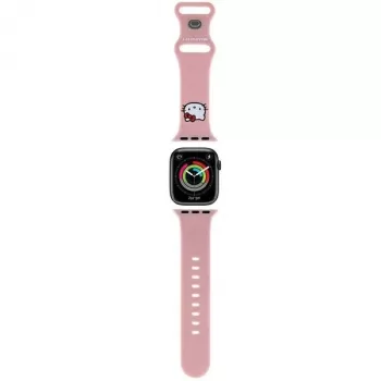 Hello Kitty HKAWMSCHBLP Bracelete em silicone para Apple Watch 38/40/41mm rosa