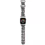 Hello Kitty HKAWMSDIESK Bracelete para Apple Watch 38/40/41mm preta em silicone Heads & Stripes