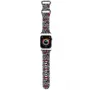 Hello Kitty HKAWMSDIEZK Bracelete em silicone para Apple Watch 38/40/41mm preta com laços e riscas