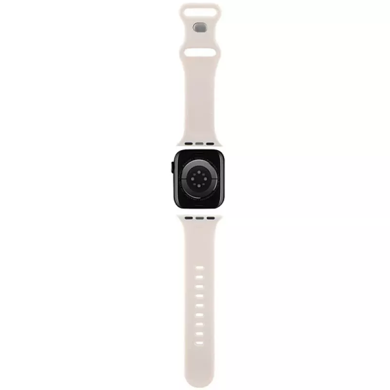 Hello Kitty HKAWMSDGPTE Bracelete para Apple Watch 38/40/41mm bege em silicone Graffiti Tags