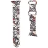 Hello Kitty HKAWMSDGPTE Bracelete para Apple Watch 38/40/41mm bege em silicone Graffiti Tags