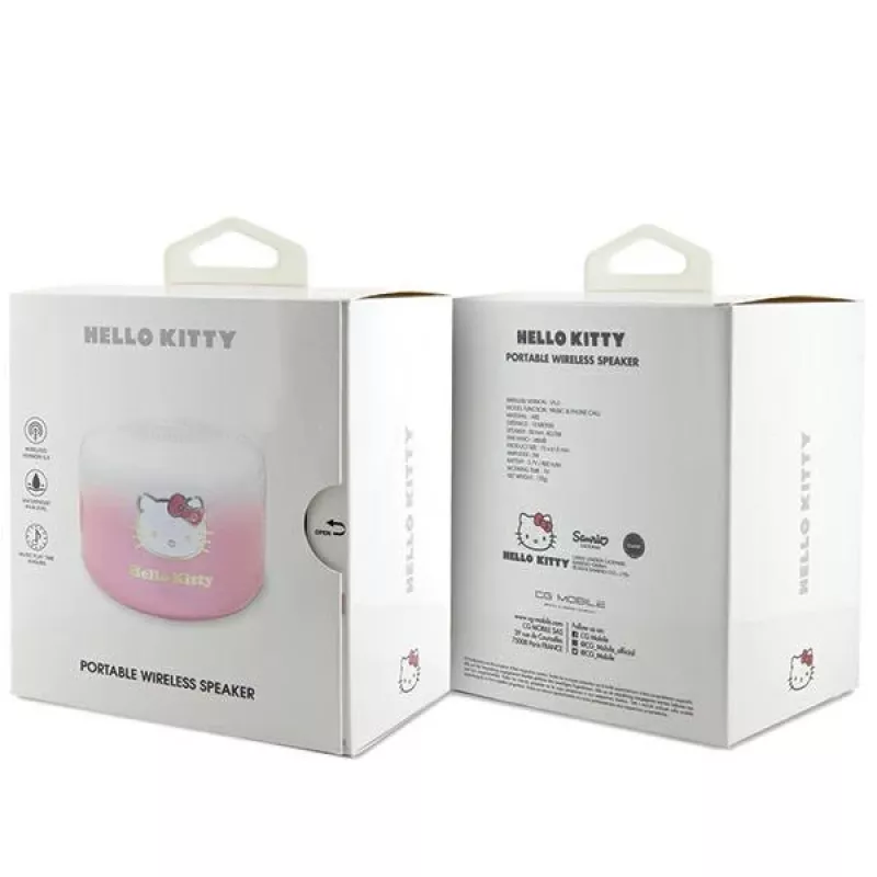 Hello Kitty Altifalante Bluetooth 5.0 HKWSBT6GKEP rosa com gradiente eletrogalvanizado