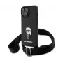 Karl Lagerfeld Capa Saffiano Metal Ikonik para iPhone 15 preta