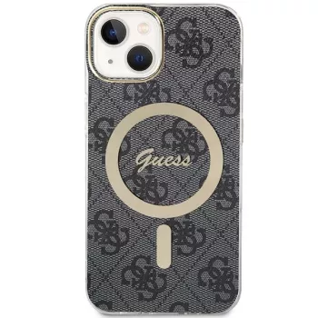 Guess GUHMP15MH4STK Capa rígida para iPhone 15 Plus/14 Plus 6,7 polegadas preta MagSafe 4G