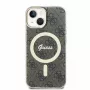 Guess GUHMP15SH4STW Capa rígida para iPhone 15 / 14 / 13 6,1 polegadas castanha IML 4G MagSafe
