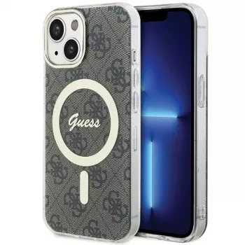 Guess GUHMP15MH4STW Capa rígida IML MagSafe para iPhone 15 Plus / 14 Plus 6,7 polegadas castanha