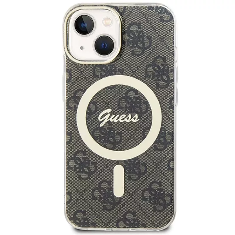 Guess GUHMP15MH4STW Capa rígida IML MagSafe para iPhone 15 Plus / 14 Plus 6,7 polegadas castanha