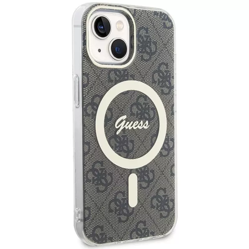 Guess GUHMP15MH4STW Capa rígida IML MagSafe para iPhone 15 Plus / 14 Plus 6,7 polegadas castanha