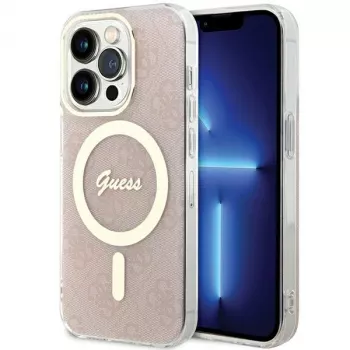 Guess GUHMP15LH4STP Capa rígida para Apple iPhone 15 Pro 6,1 polegadas rosa IML 4G MagSafe