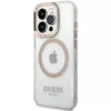 Guess GUHMP15XHTRMD Capa rígida Metal Outline para Apple iPhone 15 Pro Max, dourada, compatível com MagSafe