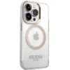 Guess GUHMP15XHTRMD Capa rígida Metal Outline para Apple iPhone 15 Pro Max, dourada, compatível com MagSafe