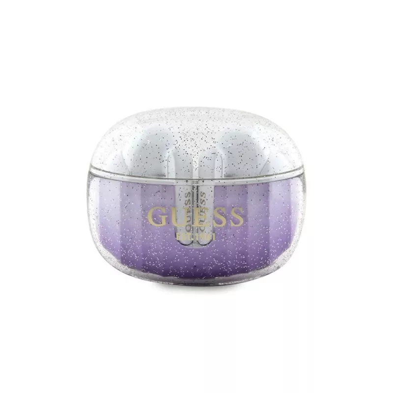 Guess Auscultadores True Wireless Bluetooth Glitter Gradient com estojo de carregamento (lilás)