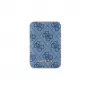 Guess Power bank sem fios 5000mAh azul com logótipo metálico em pele 4G MagSafe 15W