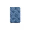 Guess Power bank sem fios 5000mAh azul com logótipo metálico em pele 4G MagSafe 15W