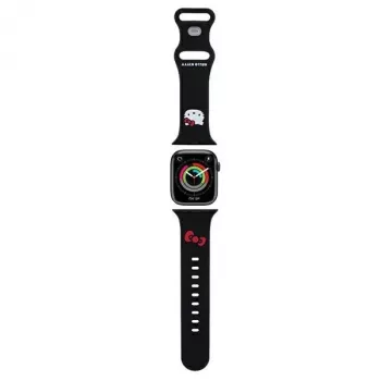 Hello Kitty HKAWMSCHBLK Bracelete em silicone para Apple Watch 38/40/41mm preta