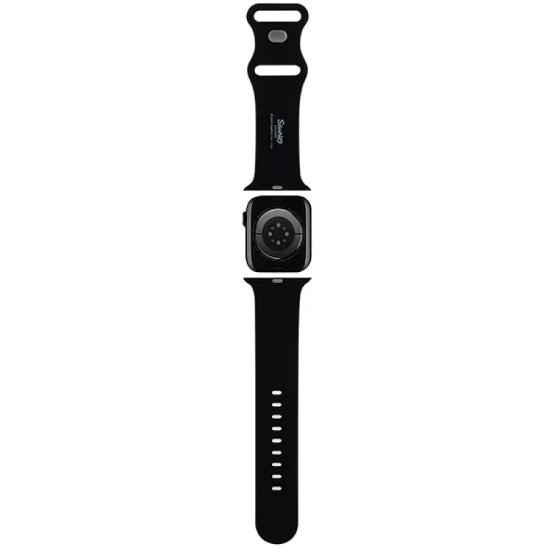 Hello Kitty HKAWLSCHBLK Bracelete em silicone para Apple Watch 42/44/45/49mm preta