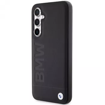 BMW Capa em pele com gravação a quente preta para Samsung Galaxy S23 FE S711