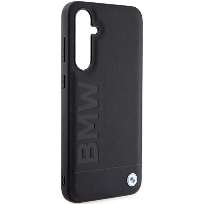 BMW Capa em pele com gravação a quente preta para Samsung Galaxy S23 FE S711