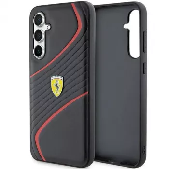 Ferrari FEHCS23FEPTWK Capa rígida Twist com logótipo metálico preta para S23 FE S711