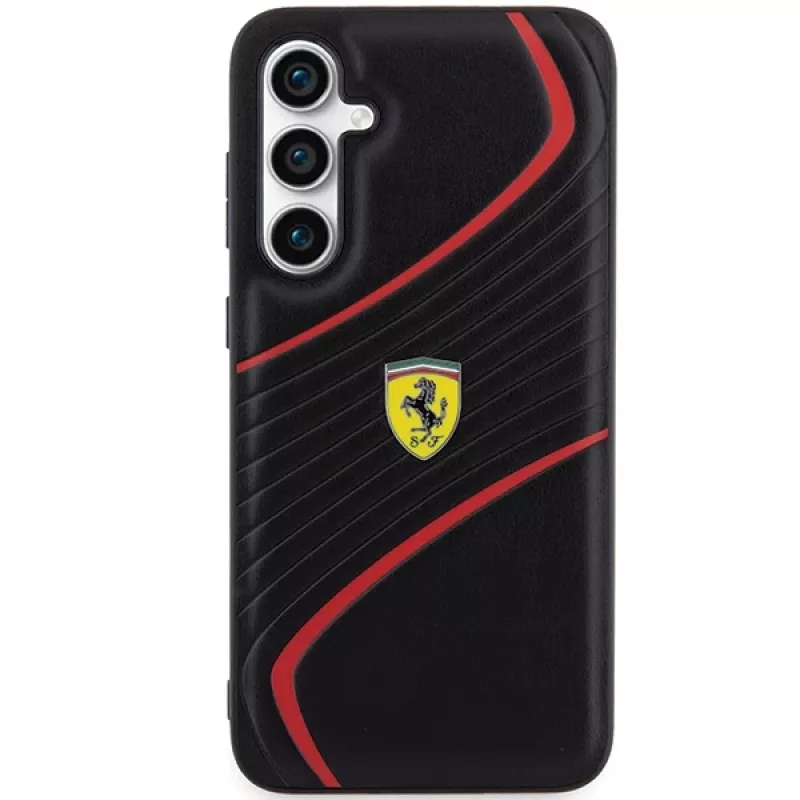 Ferrari FEHCS23FEPTWK Capa rígida Twist com logótipo metálico preta para S23 FE S711