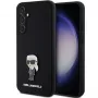 Karl Lagerfeld KLHCS23FEMHKNPK Capa protetora preta em silicone Ikonik Metal Pin para S23 FE S711