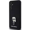 Karl Lagerfeld KLHCS23FEMHKNPK Capa protetora preta em silicone Ikonik Metal Pin para S23 FE S711