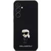 Karl Lagerfeld KLHCS23FEMHKNPK Capa protetora preta em silicone Ikonik Metal Pin para S23 FE S711