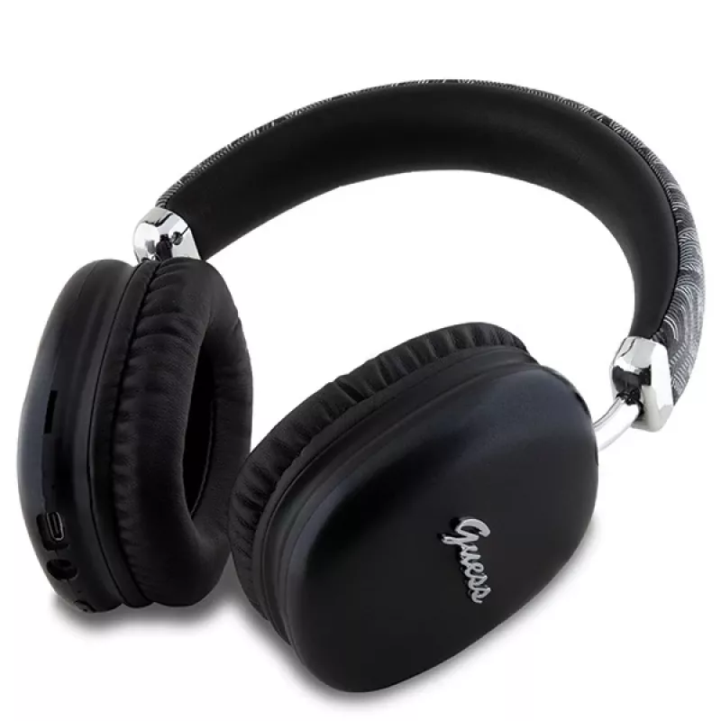 Guess Auscultadores Bluetooth on-ear Gcube Metallic Script Logo pretos