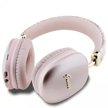 Auscultadores Bluetooth on-ear Guess Gcube Metallic Script Logo rosa