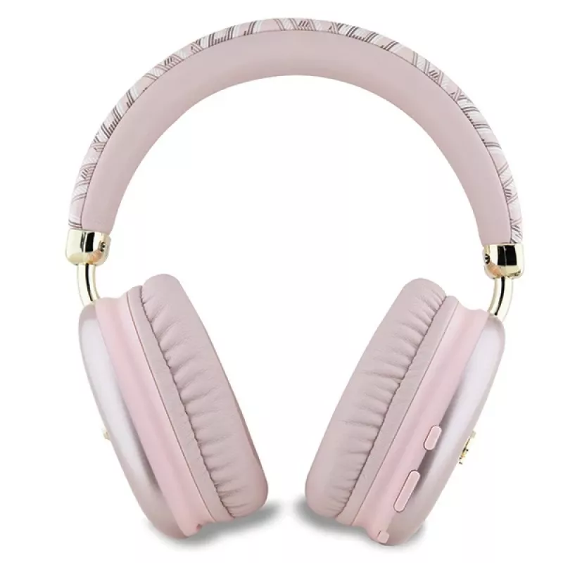 Auscultadores Bluetooth on-ear Guess Gcube Metallic Script Logo rosa