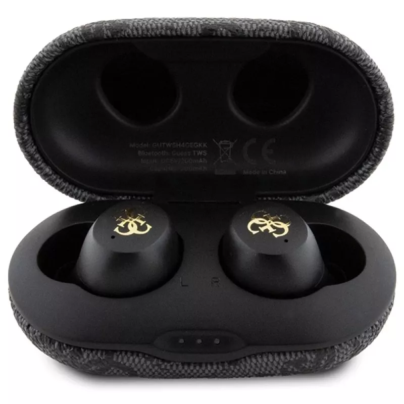 Auscultadores Guess 4G Metal Logo Bluetooth TWS ENC com estojo de carregamento (preto)