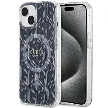 Guess GUHMP15SHGCUSTGK Capa rígida IML GCube MagSafe para iPhone 15 / 14 / 13 6,1