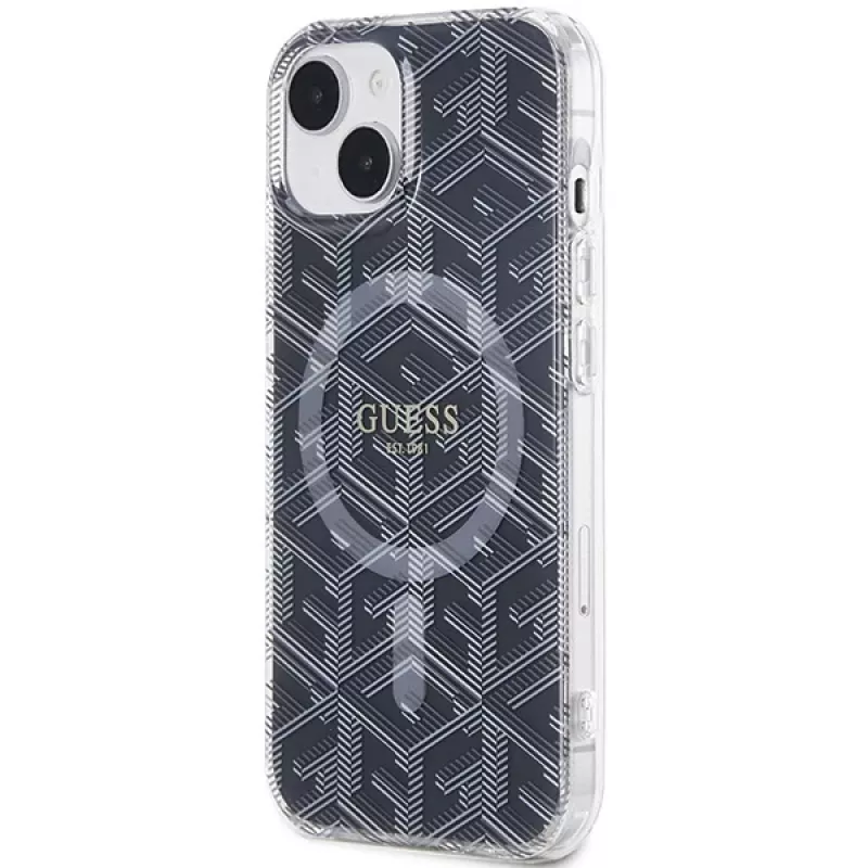 Guess GUHMP15MHGCUSTGK Capa rígida GCube MagSafe para iPhone 15 Plus / 14 Plus 6,7