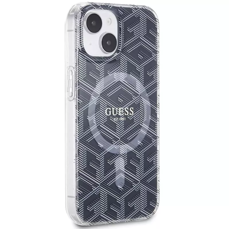 Guess GUHMP15MHGCUSTGK Capa rígida GCube MagSafe para iPhone 15 Plus / 14 Plus 6,7