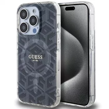 Guess GUHMP15LHGCUSTGK Capa rígida IML GCube MagSafe para iPhone 15 Pro 6,1