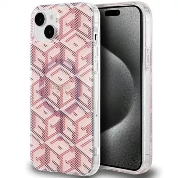 Guess GUHMP15MHGCUSTGP Capa rígida IML GCube MagSafe para iPhone 15 Plus / 14 Plus 6,7